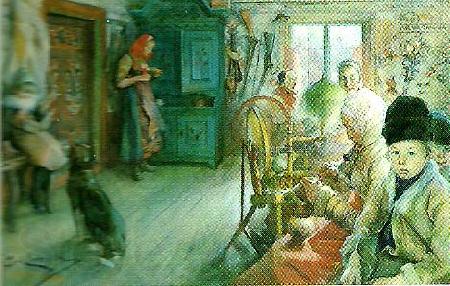 carl locher vinterstuga-i vinterstuga France oil painting art